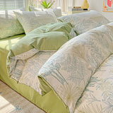2025 Washed Cotton Double Yarn Single Quilt Cover Simple Wind Ins Wind Small Floral Korean Version Duvet Skin Friendly Bedding