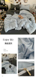 Solid Color Bedding Set Twin Full Queen Size Bed Flat Sheet Soft Kids Adults Duvet Cover Set Quilt Cover Pillowcases Bed Linen