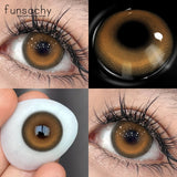 1 Pair New Myopia Blue Contacts Lenses With Diopters Prescription Fashion Colored Contact Lens for Eyes 0~-8.00 Degree