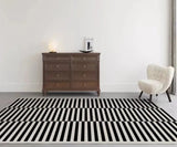 French Retro Bedroom Decor Stripe Carpet Minimalist Carpets for Living Room Home Art Plush Floor Mat Large Area Thickened Rug