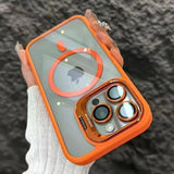 Magnetic Phone Case Lens Protection Stand Back Cover  For IPhone 13 14 15 16 Pro Max  Transparent  Magnetic Phone Case Cover
