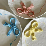 Cute Three-dimensional Bow Underglaze Color Ceramic Mug Plate Gift Girlish Heart Tableware
