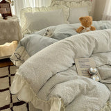 Class A French style printing lace four-piece set, simple small fresh bedding