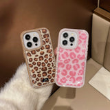 Leopard phone case for iphone 15pro 14 13 15 16 pro max 14promax 16Pro 13promax 15promax ins 3d diamond simple fundas shell