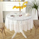 New Style White Lace Round Tablecover Home Minimalist Dining desk Tablecloth Round Dessert Hollowed Out Sheer Table Cloth