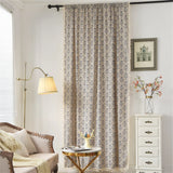 Clochef 1pc American Vintage Farmhouse Curtain Bohemian Imitation Linen Pure Hand Sewn Fringe Curtains Blue And White Porcelain