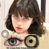 Yearly Green Iris Colored Contact Lenses 1 Pair with Natural Pupil Color And Prescription 0-8 Degrees Annual  Make Up