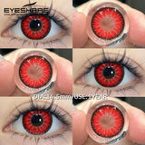 Halloween Red Contact Lenses 2PCS Crazy Style Coplay Color Contact Lenses for Eyes Anime Accessories Red Beauty Lenses