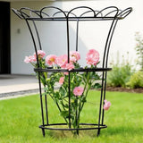 Heavy Duty Peony Cage Plant Support for Outdoor Roses Climbing Vines Rust Resistant Flower Ring Stakes Easy Assembly