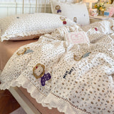 Floral Bed Sheets Set Simple Princess Duvet Cover Bedding Set постельное белье Set Room Decoration Bed Cover Set