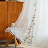 Boho Curtain Embroidered Curtain for Bedroom Nursery Light Room filtering Farmhouse for Curtains Living Room Rod Pocket Drapes