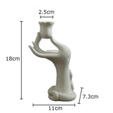 Ceramic Hand Roses Candle Desk Decoration Minimalism Flower Shape Candlestick Candle Stand Modern Decor