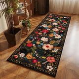 Bedroom Long Carpet Bedside Floor Mat Soft Machine Washable Rug Flower Pastoral Style Home Decoration Rugs Alfombra Dormitorio