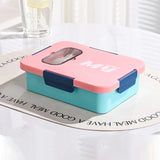 Microwavable Compartment Bento Box Food Grade Plastic Portable Leakproof Lunch Container with Spoon for Students Office Workers