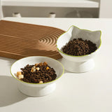 Cat Bowl Ceramic Cat Food Bowl Dog Bowl Food Bowl Rice Bowl Large-diameter Water Bowl Slanted Mouth Bowl Anti Knock Pet Supplies