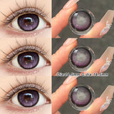 1 Pair Glossy Black Colored Contact Lenses 14.5mm Big Eyes Lenses For Daily Party Makeup Student of the Year Natural