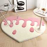 Living Room Carpet Fashion Minimalism Cute Peach Heart Printed Special-shaped Plush Rug IG Home Decoration Fluffy Bedroom Mat