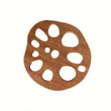 5/10pcs Elegant Lotus Root Design Coasters Heat-Resistant Natural Brown Wooden Surface for Hot Drinks Kitchen Dining Table Decor