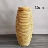 Natural Rattan Woven Cane Vase 30-40cm Handmade Floor Vase Living Room Window Home Decoration Indoor Furnishing Ornament