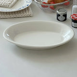 Ele Oval Cerc Plate Ins Sle Milk White for Restaurant Pastries Salads Fruits Pasta Multi Functional Diware