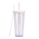 700ml,Double-Layer Straw Cup/MUG,Drinkware,Environmentally Friendly Plastic,Large Diameter,Transparent Milk Tea Cup,Holiday Gift