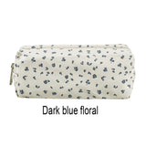 1 Beautiful Canvas Pencil Pouch, Creative Bow Pattern Zipper Pencil Pouch and Desk Organizer, Essential School Supplies