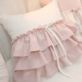 New Korean Style Ruffle Pillow Lace Bow Dormitory Hug Pillow Detachable Home Decoration Bedroom Girl Creativity Handmade Pillow
