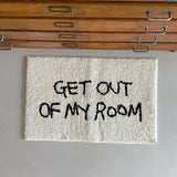 Ins style black letter bedroom bedside blanket, living room carpet, coffee table mat,anti slip,absorbent,dirt resistant foot pad