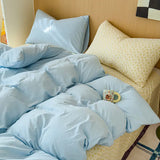 Ins Simple Blue Dot Bedding Sets 2025 New Girls Bed Sheet Set Four Piece With Pillowcases Dormitory Quilt Set No Filling