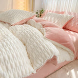 New Rabbit Velvet Milk Single Product Quilt Cover Thickened Warm Solid Duvet  Bedding for Double Use in Autumn/ Winter  220x240
