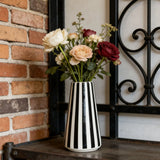 Minimalist Style Black And White Checkered Ceramic Flower Vase, Decorative Plant Pot For Home Bedroom, Living Room, Dining Table