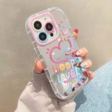 Mirror Phone Case For iPhone 16 15 14 13 Pro Max 13 12 11 Pro Plus Love Heart Shockproof Back Cover