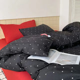 Polka Dot Bedding Set Blue Red Dots With Pillowcases  For Teen Girls Women Cozy Bedroom Decor Full Queen Size