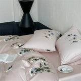 Flowers Towel Embroidery Bed Linens Egyptian Cotton Bedding Set Sheet Duvet Cover Pillowcase Underwear