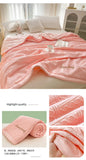 Simple Waffle Blanket Home Summer Quilt Cooling Blanket Nap Air Conditioner Student Dormi Single Double Green Pink Throw Blanket