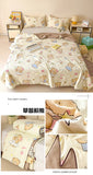 Washed Cotton Printed Summer Quilt Air Conditioner Thin Quilt Machine Washable Lightweight Single Double Bedding Soft Breathable