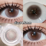 Big Diameter Natural Brown Colored Contacts 2pcs High Moisture Half Yearly Lenses 0.00D No Power for Party Daily Wear