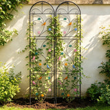 2 Packs Garden Trellis for Climbing Plants Flower Rustproof Metal Garden Flower Rose Trellis Landscaping Support Frame