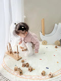 Tassel Round Living Room Large Area Carpets Cute White Children's Carpet Spotted Pattern Girl's Bedroom Rug Plush Soft Rugs 양탄자