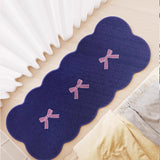 Special-shaped Runner Rug Pink Plaid Bow Bedroom Bedside Carpets Fashionable Ins Creative High-end Coffee Table Mats 러그 Alfombra