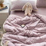 Knitted Class A Soft Bedding Set Washed Cotton Bed Sheet Queen King Size Duvet Set Flower Comforter Set Pillowcase Bed Linens