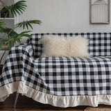 Black White Cotton Sofa Cover Blanket Sofa Towel for Living Room Furniture Decor Tapestry Couch Cover for Sofas