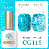10ml Glitter Sequins Gel Nail Polish Shining Soak Off UV Semi-permanent Varnish Base Top Coat Hard Gel Design