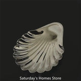 Stainless Steel Plate, Shell Striped Wave Tableware Plate Dish Plate Metal Cheese Plate Tableware Storage Jewelry Plate Table De