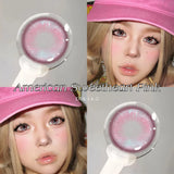 2PCS Fashion Makeup Beauty Colored Contact Lenses for Eyes Degree Myopia Red Eye Soft Anime Cosplay Pink Contact Lens