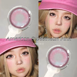 2PCS Fashion Makeup Beauty Colored Contact Lenses for Eyes Degree Myopia Red Eye Soft Anime Cosplay Pink Contact Lens