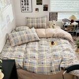 Nordic Style Pure Cotton Printed Bedding Sets Ultra Soft and Skin Friendly Fitted Sheet Kit Home Twin Bedclothes for Adults