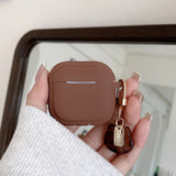 Korea Cute Simple Coffee Milk Tea Color Silicone Earphone Case For AirPods 1 2 3 4 Pro 2 Wireless Bluetooth Charging Box Cover