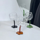 Vintage Glass Cups Home Christmas Party Drinkware Cute Flower with Tilted Head Goblet Romantic Champagne Glass Kitchenware Gifts