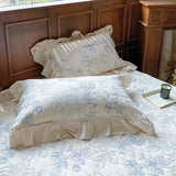 100% Cotton Linen Embroidered Lace Quilt Set - Solid Color Summer Lightweight 3-Piece Bedspread Set with Pillowcase Home Decor